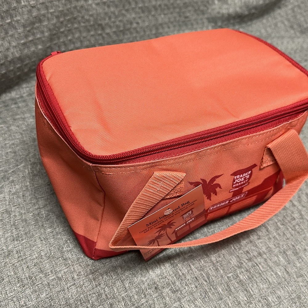 Trader Joe’s mini insulated bag in peach